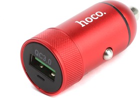 Фото 1/5 Автомобильная зарядка HOCO Z32 Speed Up 1xUSB, 3А, 18W, QC3.0, LED (красный)