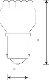 Лампа светодиодная 12V P21W 25W BA15s Маяк 1 шт. картон 12T25-W12LED