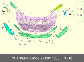 CD569F2713011800, Решётка переднего бампера правая
