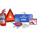 3869, Набор автомобилиста (огнетушитель ОП-2,аптечка Н/О,знак,трос ...