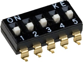 DMHA-05G-G, DIP переключатель 5 поз. SMD 2.54мм (аналог SWD4-5)
