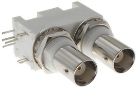 VBI501, RF Connectors / Coaxial Connectors BNC R/A PCB Mount Double Jack