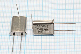 Кварцевые резонаторы 11.0592МГц в корпусе НС49U, нагрузка 18пФ; 11059,2 \HC49U\18\\\C49\1Г +LW (CARDINAL)