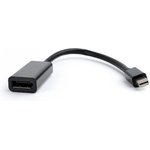 Переходник miniDisplayPort - DisplayPort 20M/20F длина 16см черный A-mDPM-DPF-001