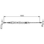 1987477698, Трос ручного тормоза, AUDI A3 1.6-1.9 09.96-  ...