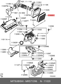 MR571396, Фильтp воздушный: №: MR571396