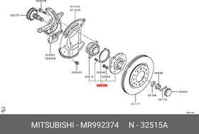 Фото 1/2 MR992374, Ступица колеса переднего MITSUBISHI L200, PAJERO/MONTERO