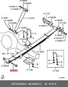 MU000412, БОЛТ РЕССОРЫ ЗАДНЕЙ ПОДВЕСКИ [ORG], Mitsubishi | купить в ...