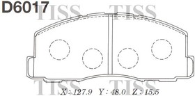 D6017, D6017_колодки дисковые перед.\ Mitsubishi Colt/Galant 1.6-1.8D/TD 84-91