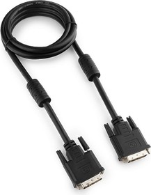 Кабель Cablexpert, DVI-D, dual link, 1.8 м, черный, экранированный, ферритовые кольца, пакет, CC-DVI2-BK-6 25M/25M