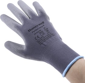 2400250/T8, Grey Polyamide General Purpose Work Gloves, Size 8, Medium, Polyurethane Coating