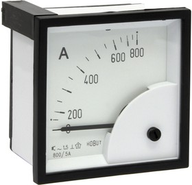 Фото 1/2 D72SD5A/0-800A, D72SD Analogue Panel Ammeter 0/800A For 800/5A CT AC, 72mm x 72mm Moving Iron