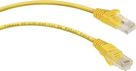 Неэкранированный патч-корд U/UTP, категория 5е, 2xRJ45/8p8c, желтый, PVC, 1м PC-UTP-RJ45-Cat.5e-1m-YL