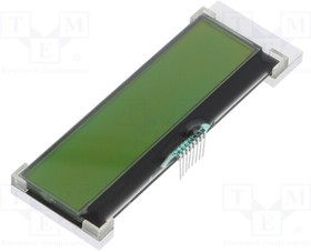 RX2002A-YHW-TS, Дисплей LCD, алфавитно-цифровой, COG,STN Positive, 20x2, зеленый