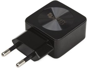 Фото 1/3 Блок питания (сетевой адаптер) LP с двумя USB выходами 2.4А "Disco Series" черный (коробка)