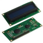 LCD1602A, дисплей зеленый, 5В, 2 строки по 16 символов 5В 80х35х11мм