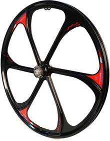 Переднее колесо диаметр колеса 26, MTB, литое алюминиевое, 6 лопастей, черное, 110 мм H000014593