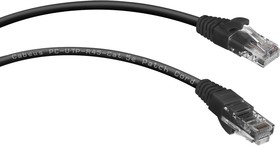 Неэкранированный патч-корд U/UTP, категория 5е, 2xRJ45/8p8c, черный, PVC, 3м PC-UTP-RJ45-Cat.5e-3m-BK