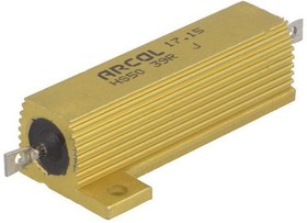 Фото 1/4 HS50 39R J, Резистор: проволочный, с радиатором, винтами, 39Ом, 50Вт, ±5%