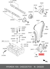 243222CTC0, Цепь маслянного насоса шарнирная роликовая из черных металлов