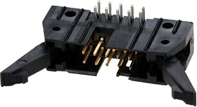 Фото 1/3 5499786-1, AMP-Latch-10 вилка на плату угл.2.54мм с длин.защ