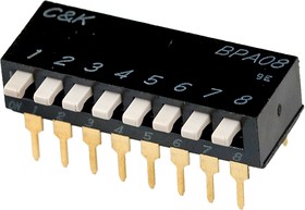 BPA08B, DIP переключатель 0.1А/5В, в отверстие