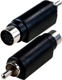 2-322, переходник RCA штекер - MINI DIN 4 pin (S-VHS) гнездо пластик | купить в розницу и оптом