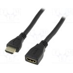 AK-330201-020-S, Cable; HDMI 1.4; HDMI socket,HDMI plug; 2m; black