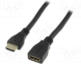 AK-330201-020-S, Cable; HDMI 1.4; HDMI socket,HDMI plug; 2m; black