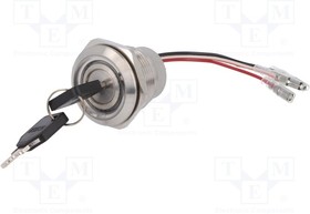LAS1-AGQ30-11Y/21/RG/12V, Переключатель: замок для РЭА; Фикс.пол: 2; Алгоритм раб: ON-ON