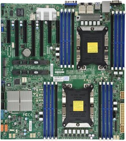 Supermicro Motherboard MBD-X11DPH-T-B, 2xLGA 3647, Intel C622, 16xDDR4, 2xRJ45 10GBase-T, 10xSATA3 (6Gbps) RAID 0,1,5,10, 7xUSB 3.0, 1xVGA,