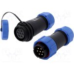 DS1110-27-7BU8, Разъем: круглый; "папа" + "мама"; PIN: 7; 3А; IP67; 500В; на провод