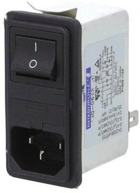 Фото 1/2 RIQ-0642-H2, Filtered IEC Power Entry Module, IEC C14, General Purpose, 6 А, 250 В AC, 2-Pole Switch