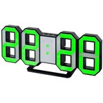 Perfeo LED часы-будильник "LUMINOUS", черный корпус / зелёная подсветка (PF-663)