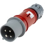 3947, PowerTOP IP44 Red Cable Mount 4P Industrial Power Plug, Rated At 32A, 400 V