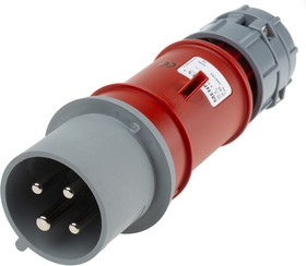 Фото 1/4 3947, PowerTOP IP44 Red Cable Mount 4P Industrial Power Plug, Rated At 32A, 400 V