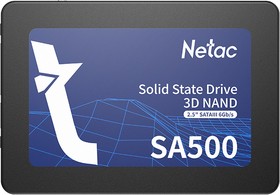 Фото 1/6 SSD 2.5" Netac 2.0Tb SA500 Series  NT01SA500-2T0-S3X  Retail (SATA3, up to 530/475MBs, 3D NAND, 960TBW, 7mm)