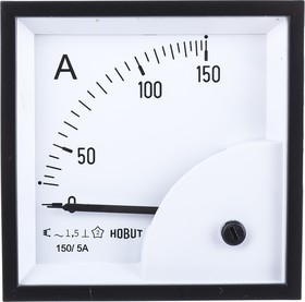 Фото 1/4 D72SD5A/0-150A, D72SD Analogue Panel Ammeter 0/150A For 150/5A CT AC, 72mm x 72mm Moving Iron