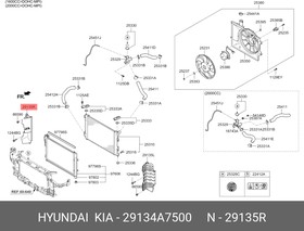 29134A7500, Дeфлeктop paдиaтopa