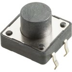 430476085716, Black Button Tactile Switch, SPST 50 mA @ 12 V dc 5mm Through Hole