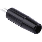 Black Male Banana Plug, Solder Termination, 10A, 50V, Silver Plating