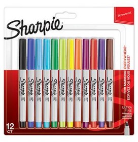 2065408, Marker Pen, Multicoloured, Permanent, Ultra Fine, 12pcs