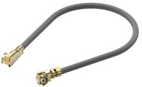 636201100150, RF Cable Assembly, 1.37mm, U.FL Male Angled - U.FL Male Angled, 150mm, Black
