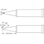 GT6-HF6010V, Наконечник GT6, миниволна, вогнут. 1.0X12.0MM, 60град.