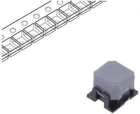 Фото 1/2 B3AL-1002P-MS, Switch Tactile N.O. SPST Button J-Bend 0.05A 16VDC 3N SMD T/R