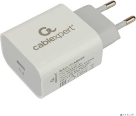 Фото 1/3 Cablexpert Зарядное устройство 20Вт, 3А, QC3.0/PD, 1xType-C, белый, пакет (MP3A-PC-44)