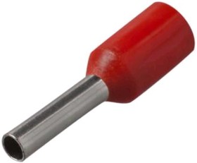 172RM, Наконечник штыревой втулочный изолированный красный 1,5 мм²