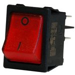 MP004423, Клавишный переключатель, 0 I Mark, DPST, С Подсветкой, Панель, Красный