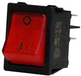 MP004423, Клавишный переключатель, 0 I Mark, DPST, С Подсветкой, Панель, Красный