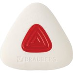 Ластик BRAUBERG "Trios PRO", 36х36х9 мм, белый, треугольный ...